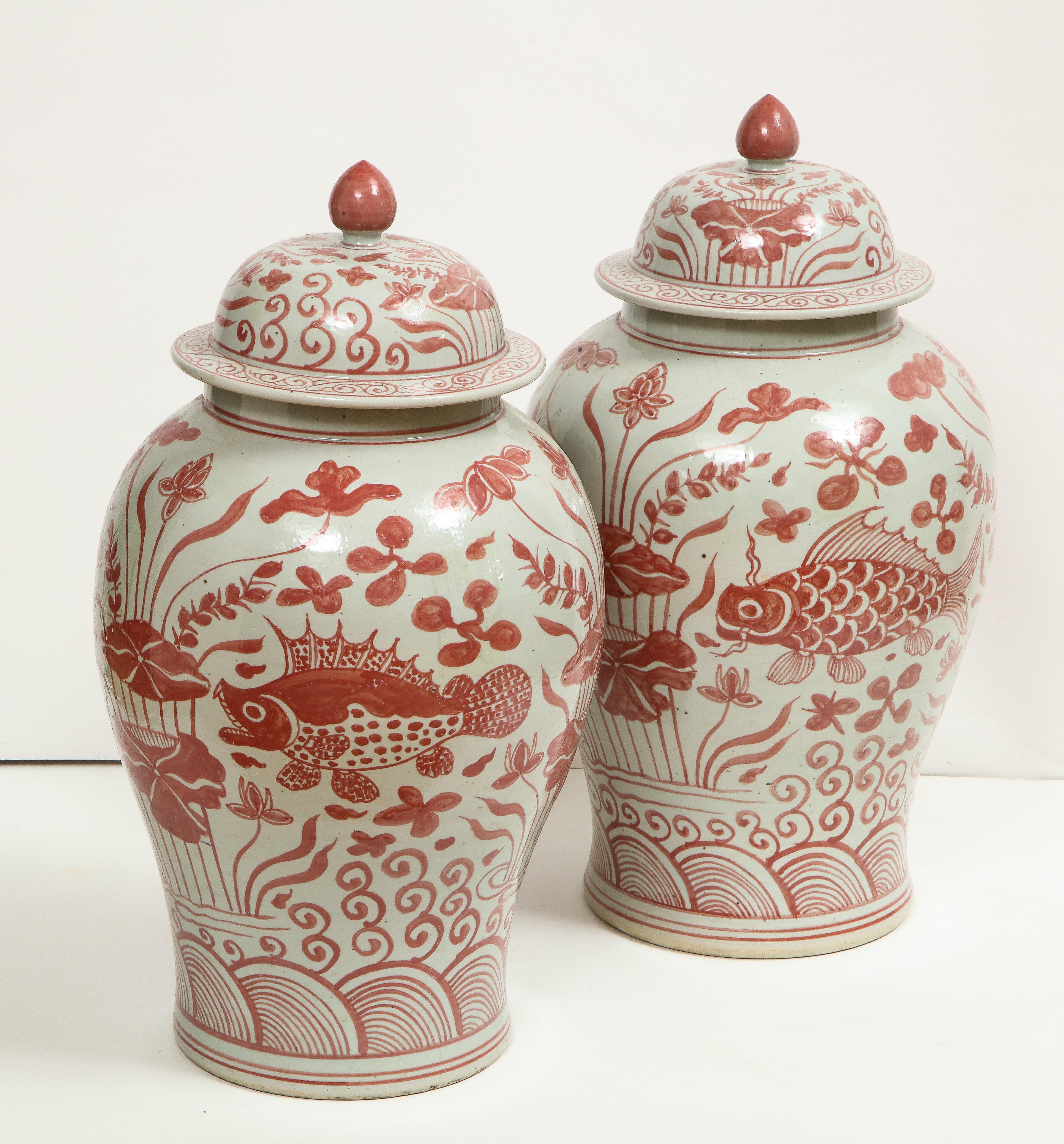 Pair of Pink and White Chinese Jars 12