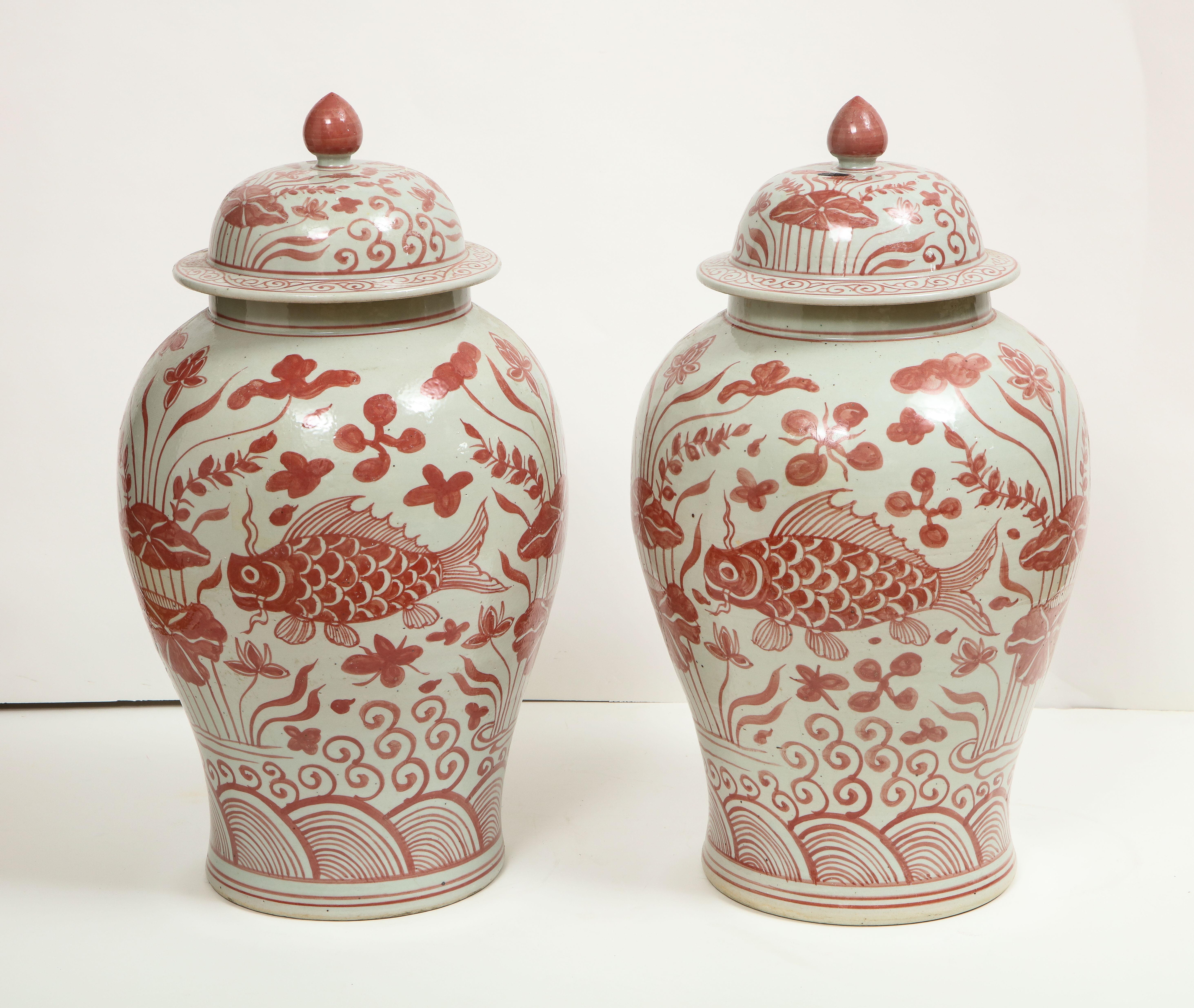 Pair of Pink and White Chinese Jars 3