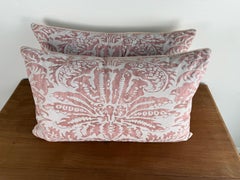 Custom Pink and White Fortuny-Style Pillows, Rococo Design, USA