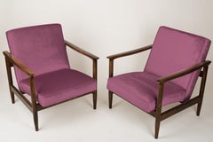 Pair of Pink Armchairs, Edmund Homa, GFM-142, 1960s, Poland