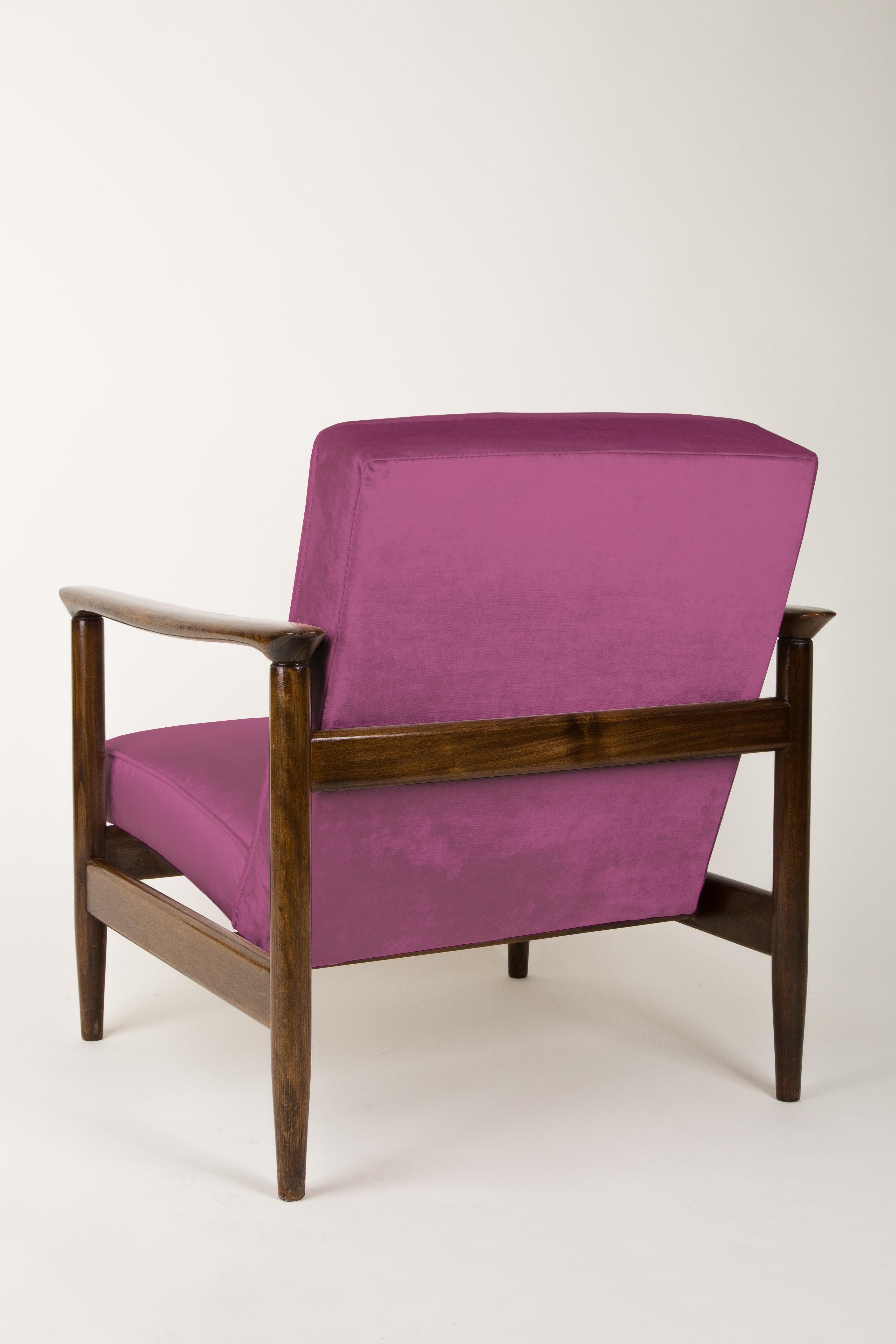 Textile Pair of Pink Armchairs, Edmund Homa, GFM-142, 1960s, Poland For Sale