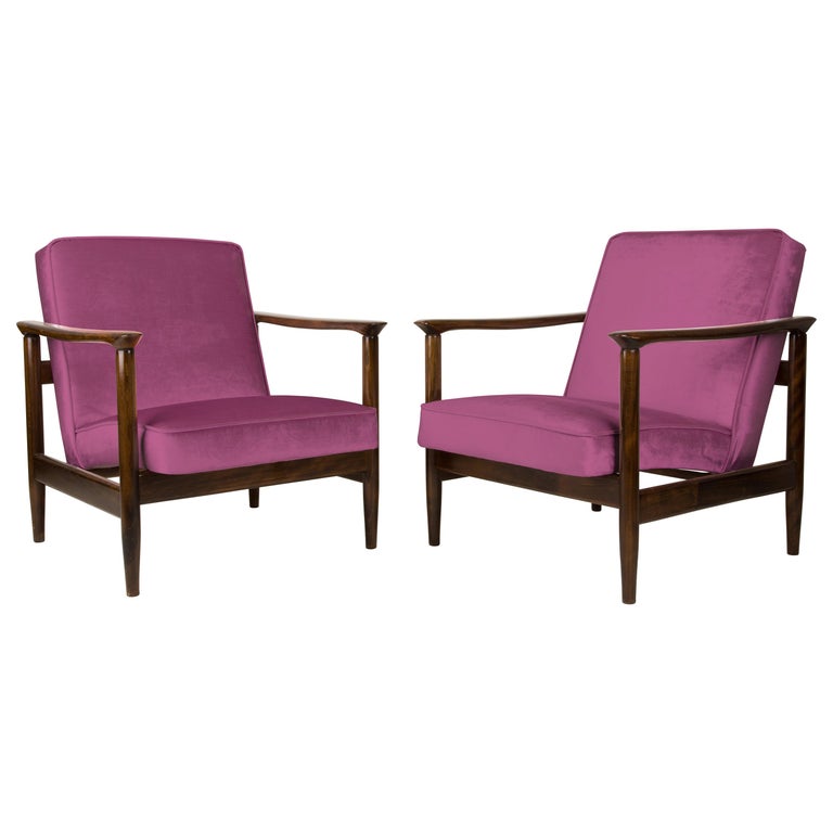 Pair of Pink Armchairs, Edmund Homa, GFM142, 1960s, Poland For Sale at