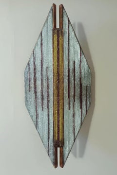 Pair of Pink Stripes Brutalist Sconces by Marino Poccetti
