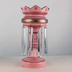 Pair of Victorian Bristol Glass Table Lustres