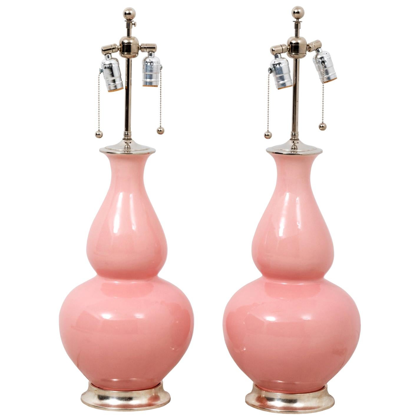 Pair of Pink Christopher Spitzmiller Aurora Shell Table Lamps