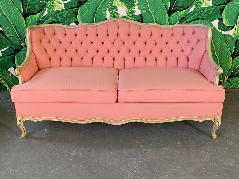 Pair Of Pink French Provincial Sofas