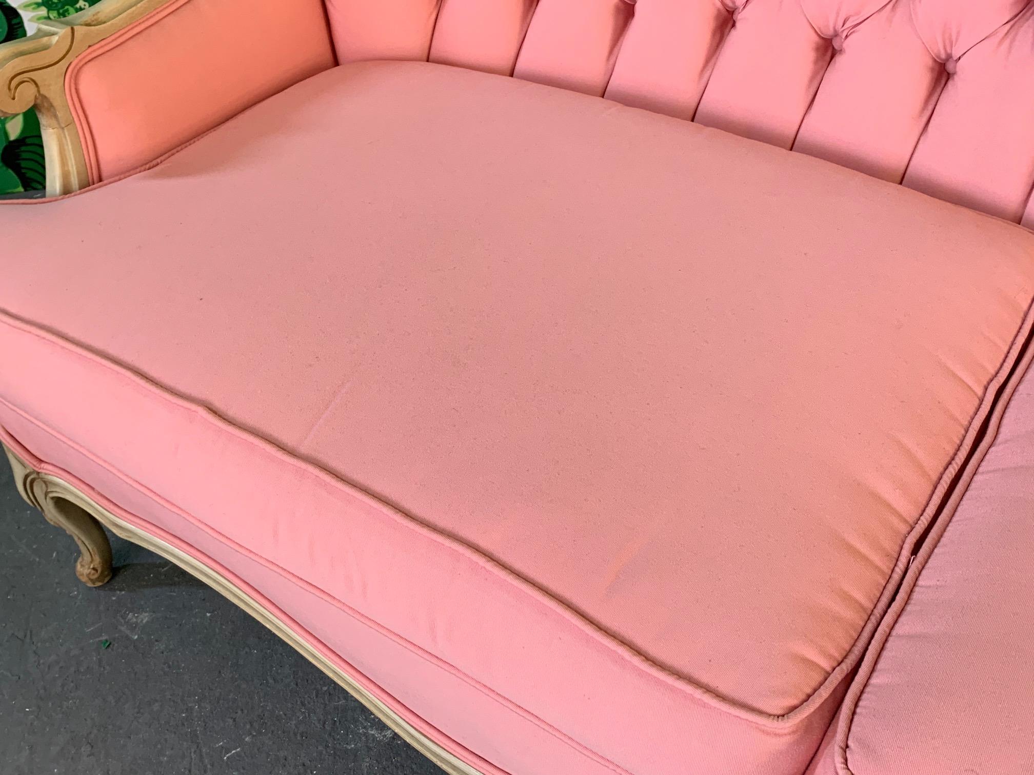 Mid-20th Century Pair of Pink French Provincial Sofas