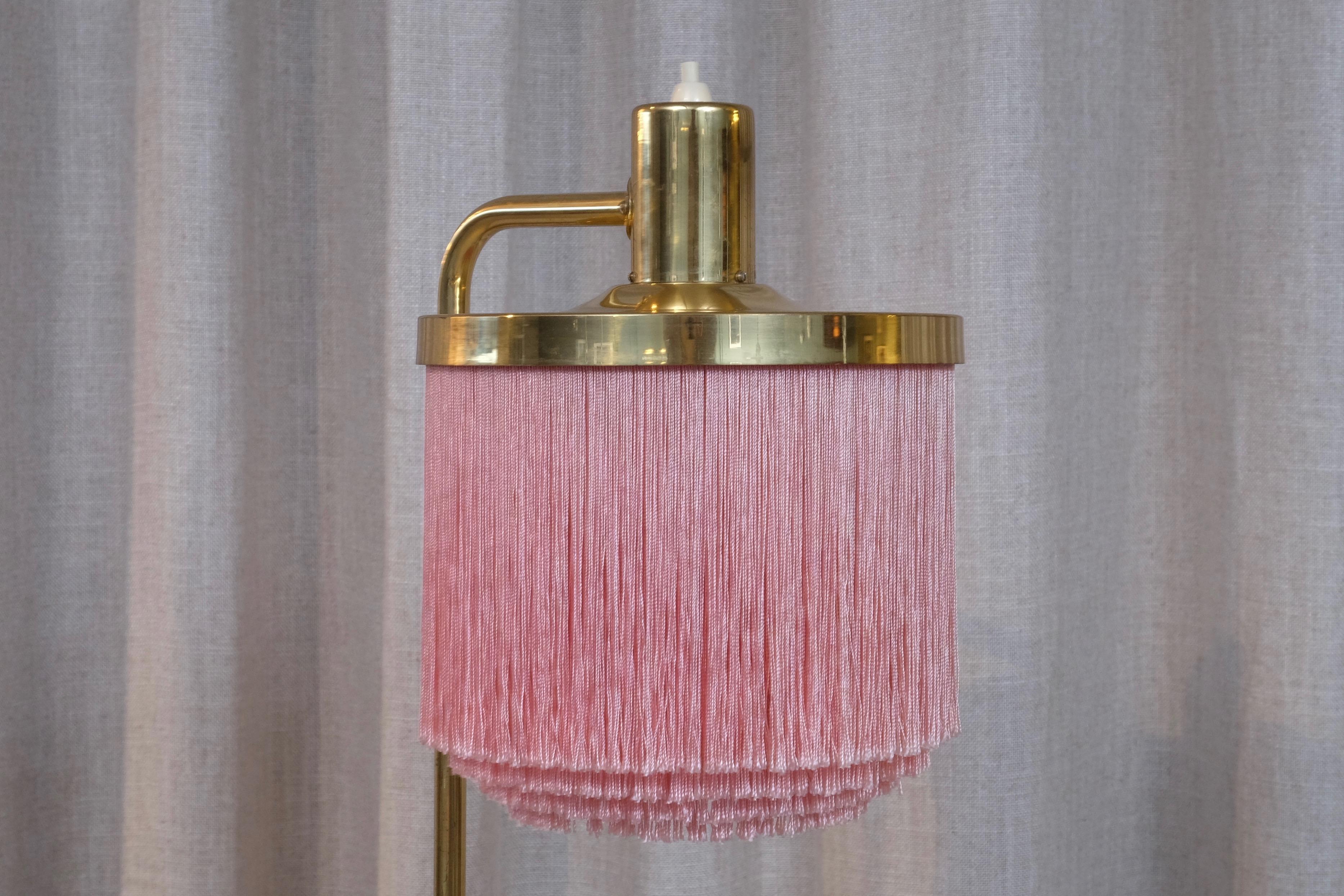 Brass Pair of Pink Hans-Agne Jakobsson Floor Lamps Model G-109, 1960s
