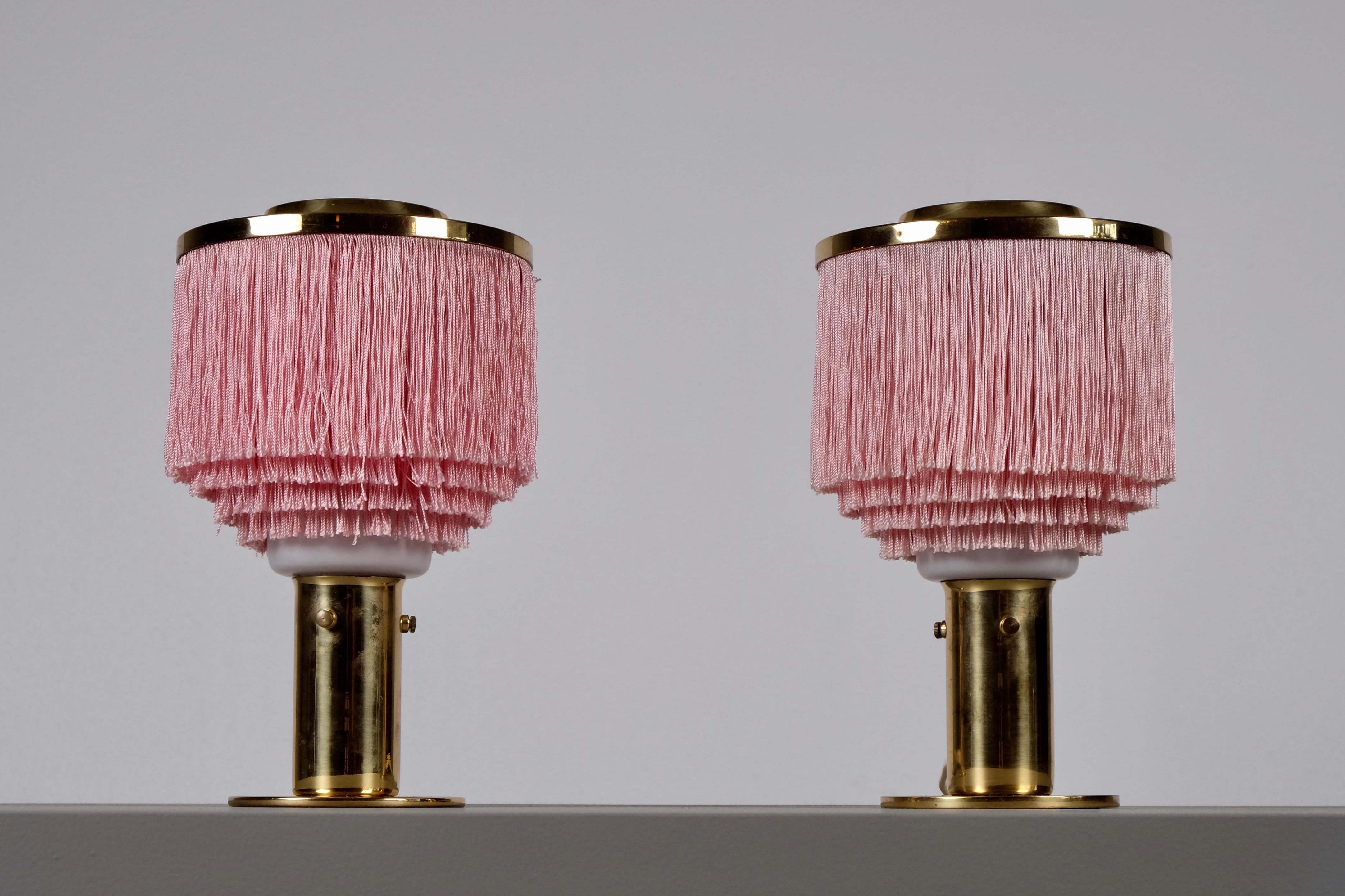 Pair of Pink Hans-Agne Jakobsson Table Lamps Model B-145, 1960s In Good Condition In Stockholm, SE