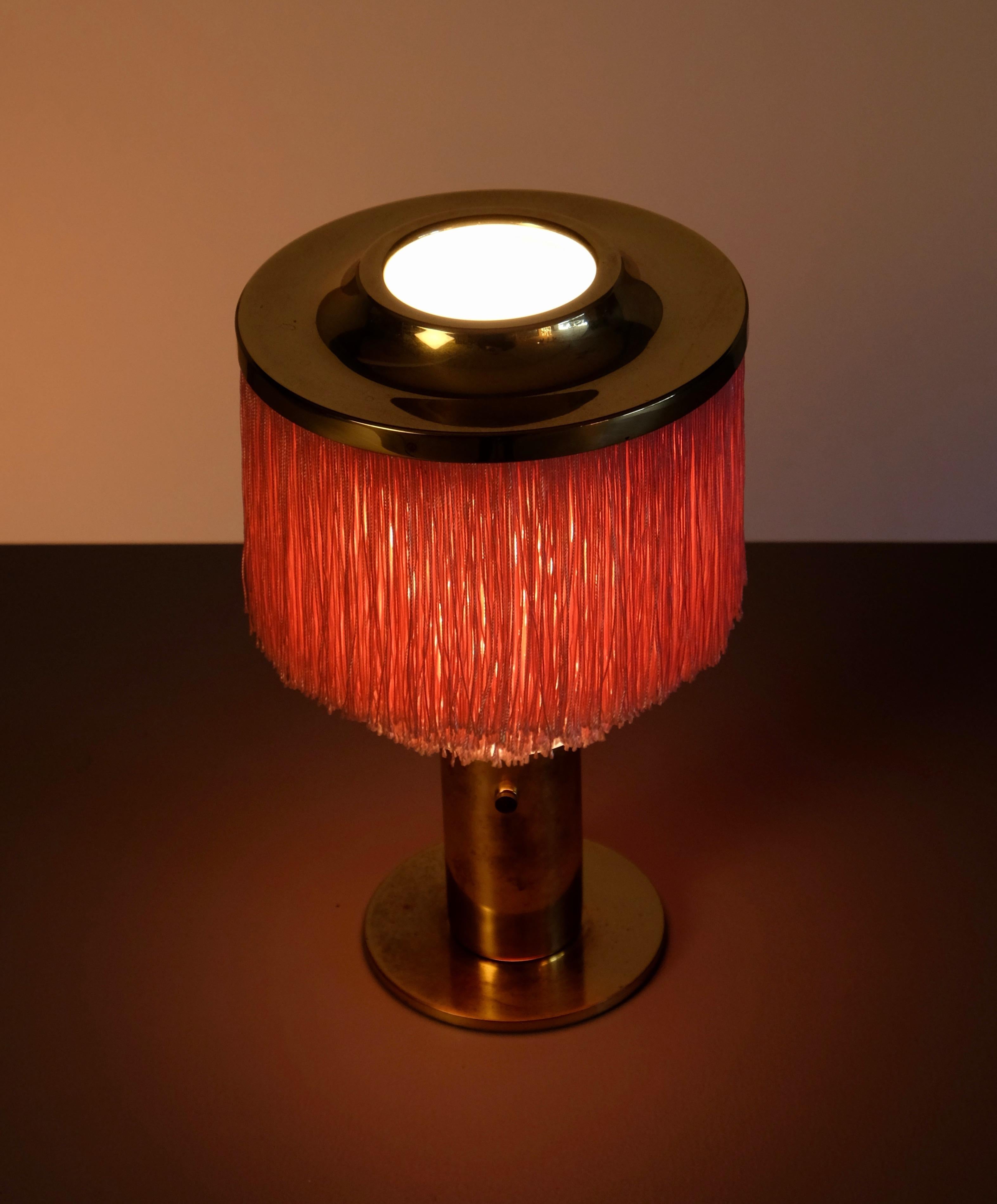 Brass Pair of Pink Hans-Agne Jakobsson Table Lamps Model B-145, 1960s