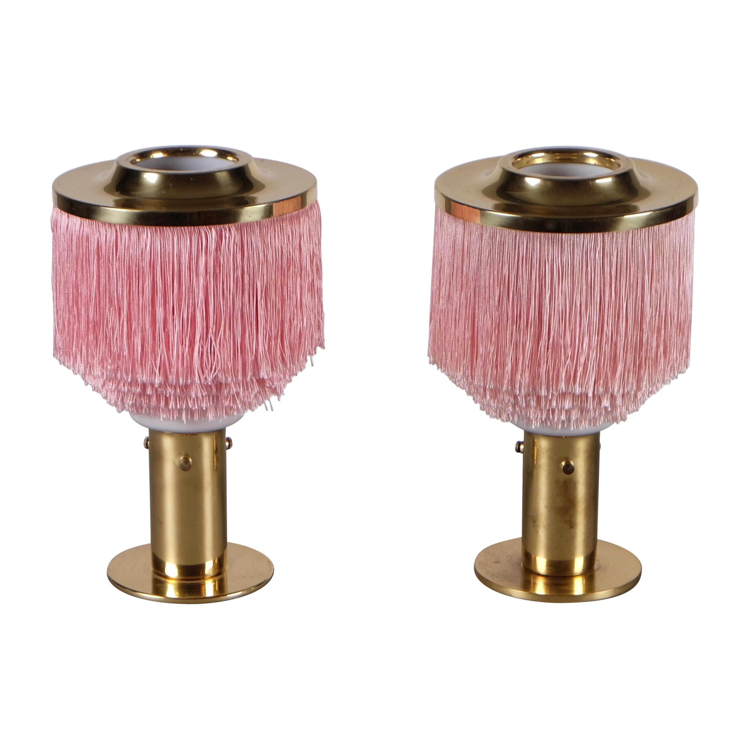 Pair of Pink Hans-Agne Jakobsson Table Lamps Model B-145, 1960s