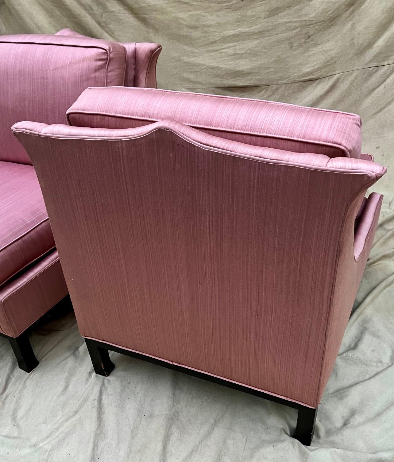 Pair of Pink Hollywood Regency Slipper Chairs 2
