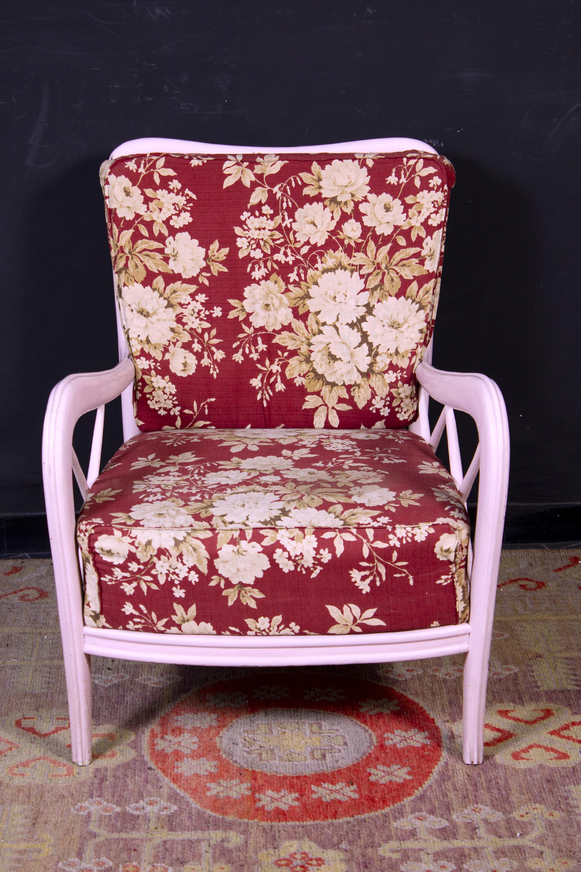 Paire de fauteuils et canapés italiens roses de style Paolo Buffa, années 1950 en vente 7