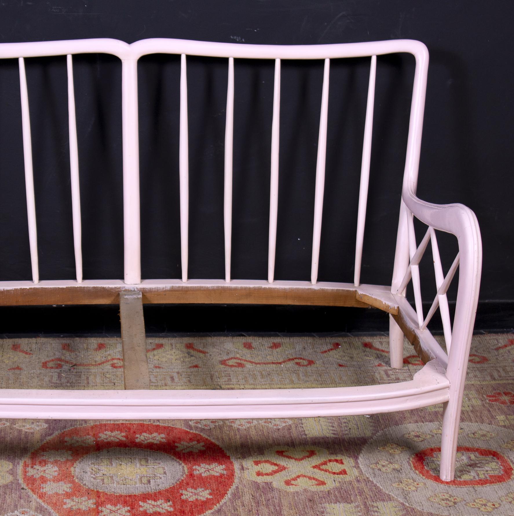 Paire de fauteuils roses italiens du milieu du siècle, style Paolo Buffa, années 1950 en vente 5