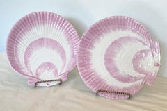 Pair of Pink Italian Scallop Shaped Plates