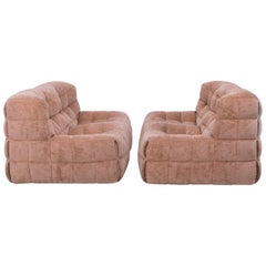 Vintage Pair of Pink Kashima 2-Seat Sofas by Michel Ducaroy for Ligne Roset