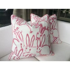Pair of Pink Lee Jofa Hunt Slonen Bunny Hutch Pillows