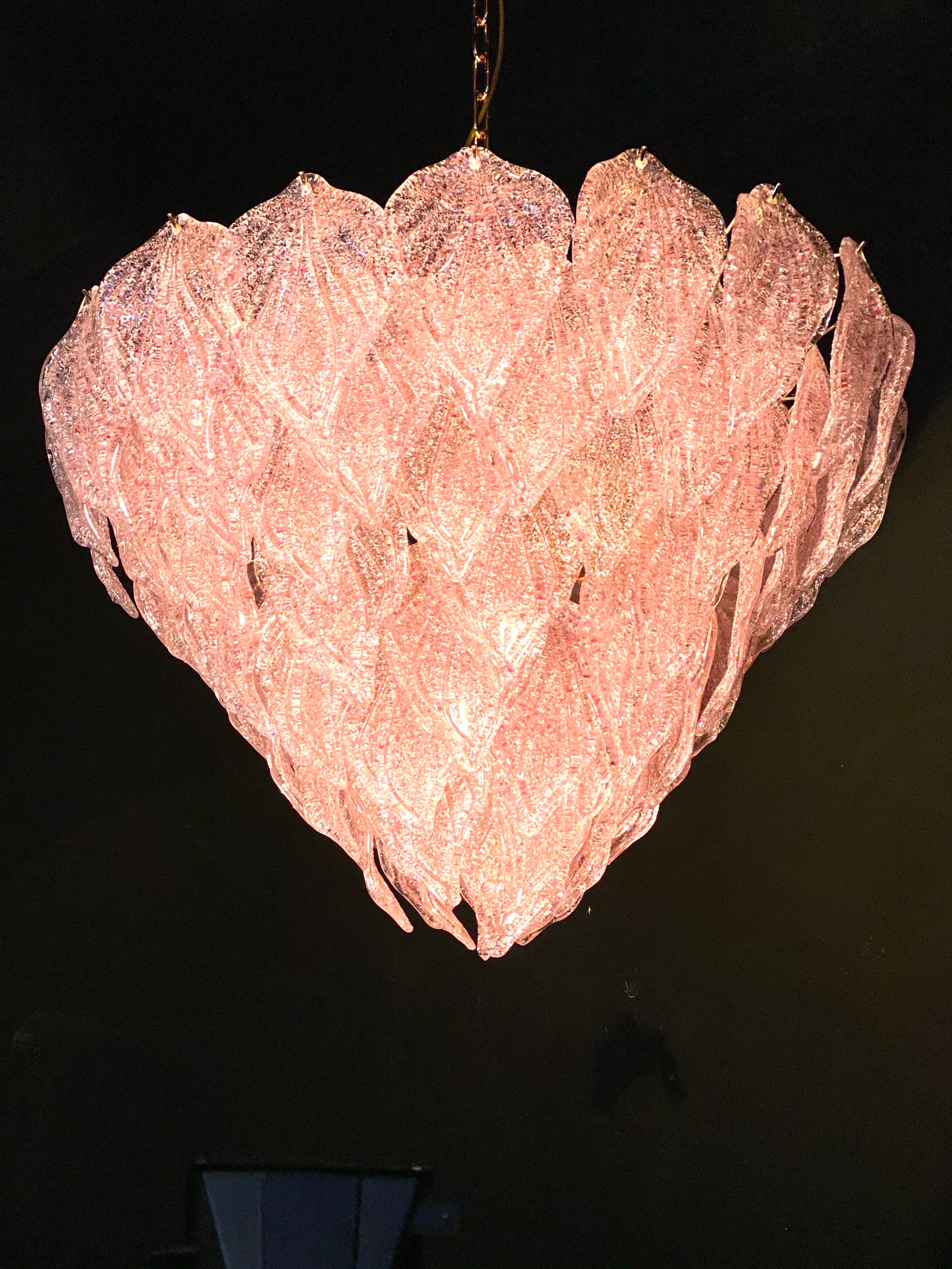  Pink Murano Glass Polar Chandelier, Italy, 1970s For Sale 8