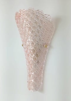 Pair of Pink Murano Sconces, 3 Pairs Available