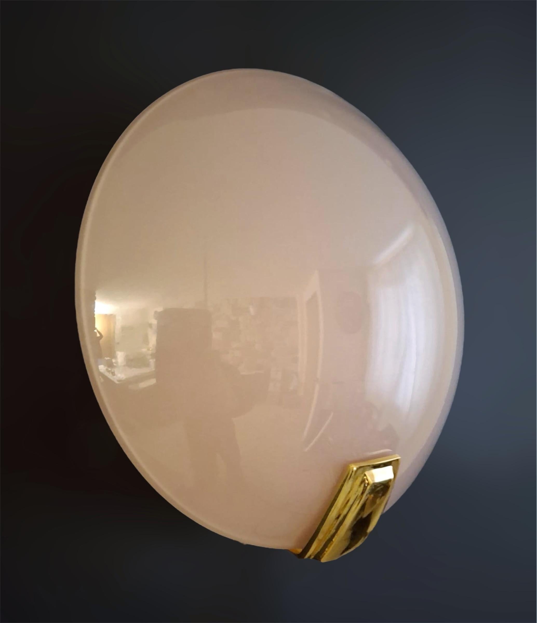 Italian Pair of Pink Murano Scones For Sale
