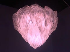 Pair of Pink Polar Murano Glass Chandelier, Italy, 1970s