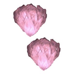 Pair of Pink Polar Murano Glass Chandelier, Italy, 1970s