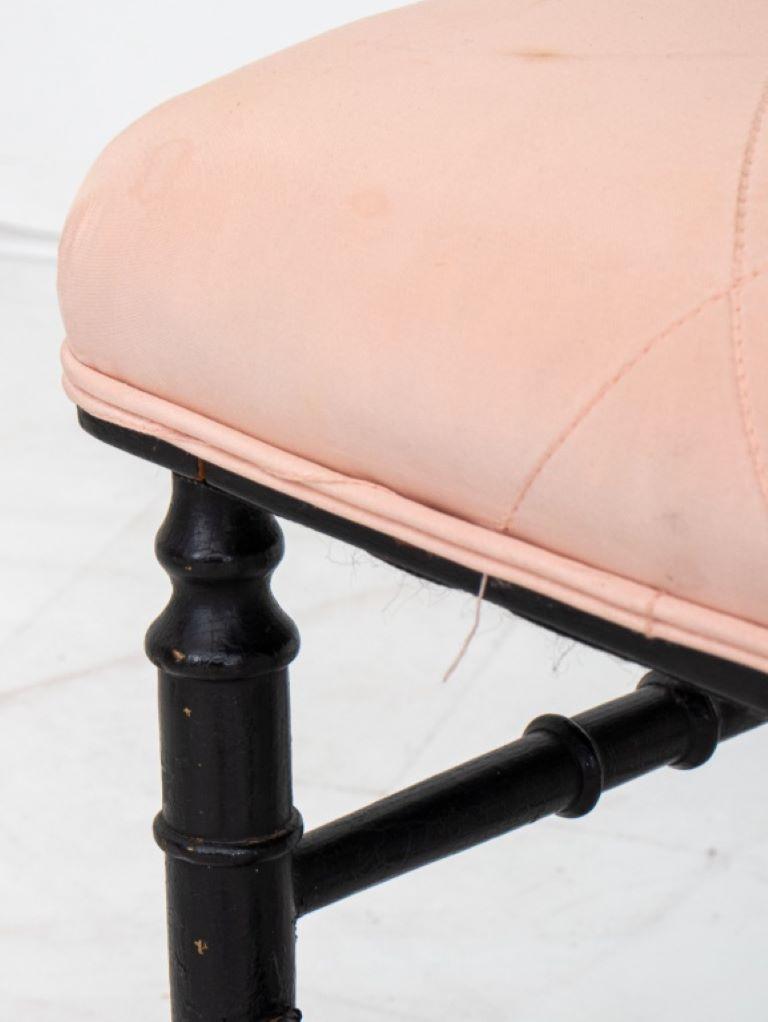 Pair of Pink Suede Foot Stools, 2 In Good Condition For Sale In New York, NY