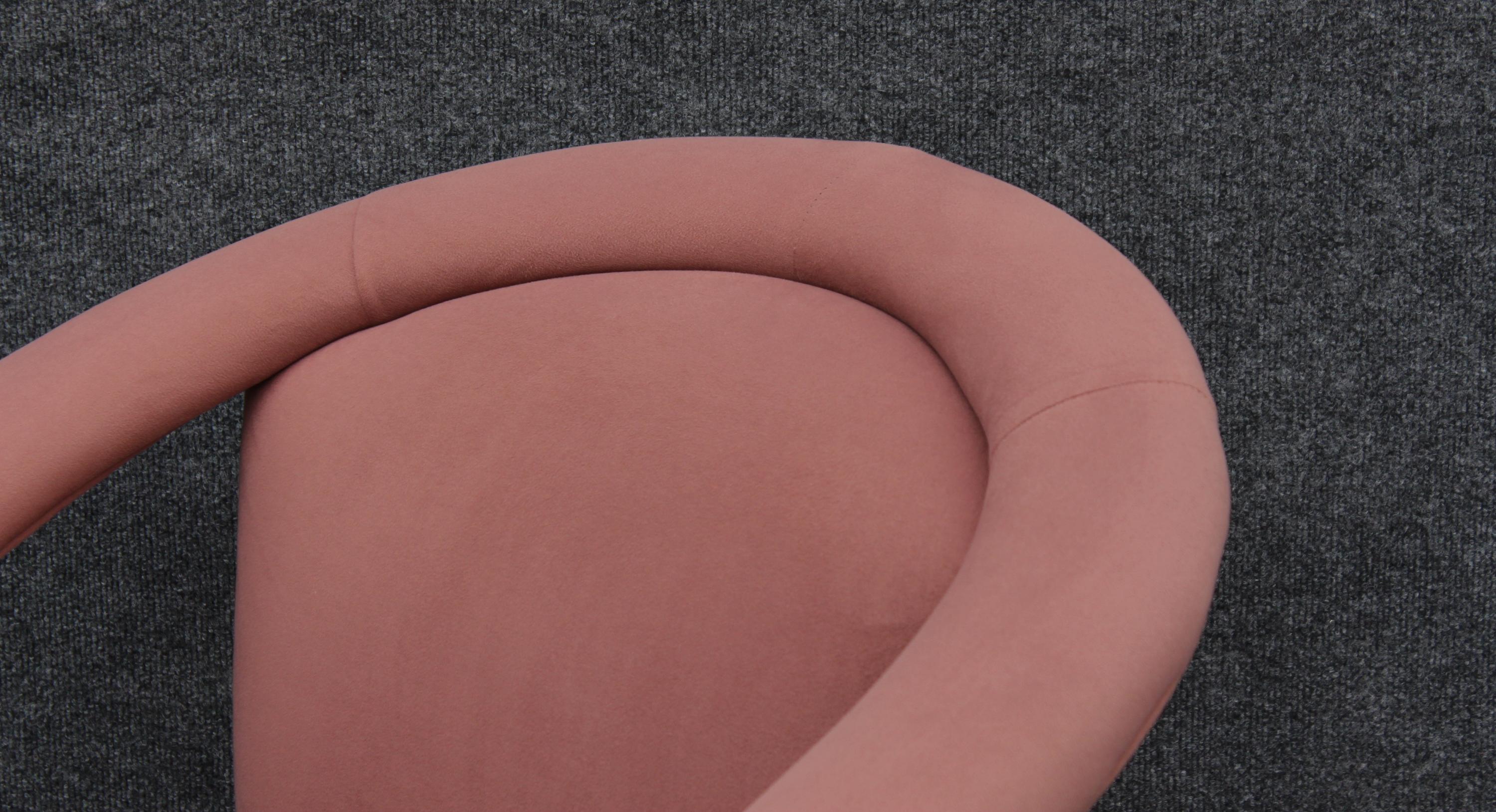 Pair of Pink Suede Sculptural Ribbon Armchairs or Lounge Chairs by Marge Carson For Sale 7