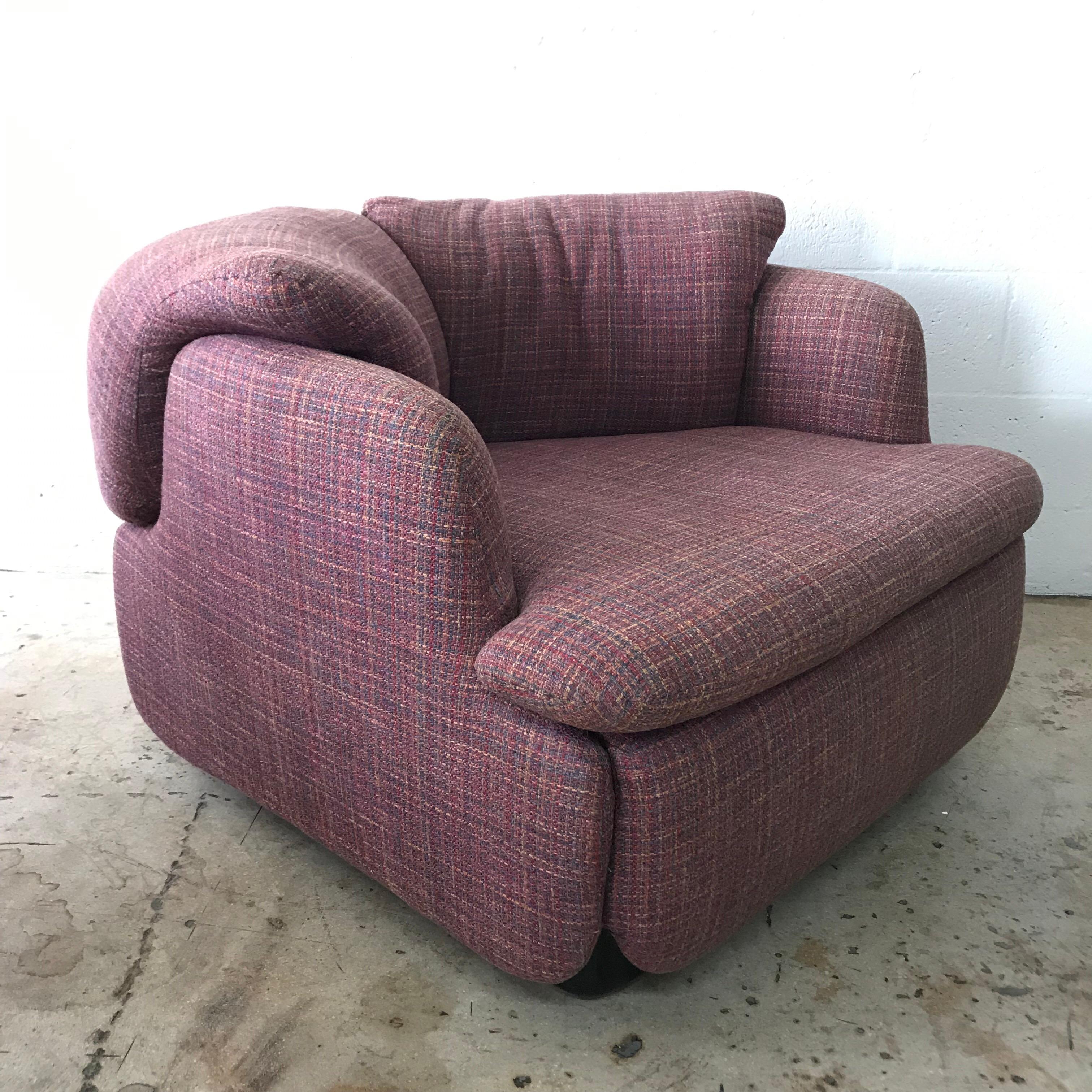 pink tweed chair