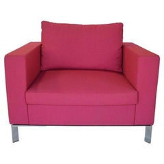 Coppia di poltrone imbottite rosa Allermuir Stirling, Inghilterra, anni 2000 ca.