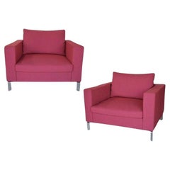 Pair of Pink Upholstered Allermuir Stirling Armchairs, England, C. 2000s
