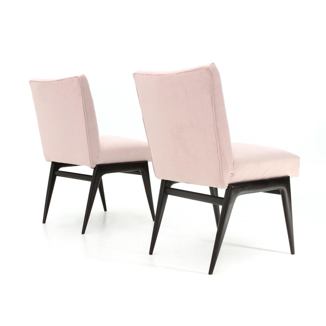 Pair of Pink Velvet Armchairs, 1950s 1