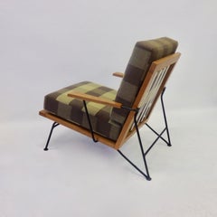 Paire de chaises longues Pipsan Saarinen Robert Swanson en bois sur cadre en fer forgé