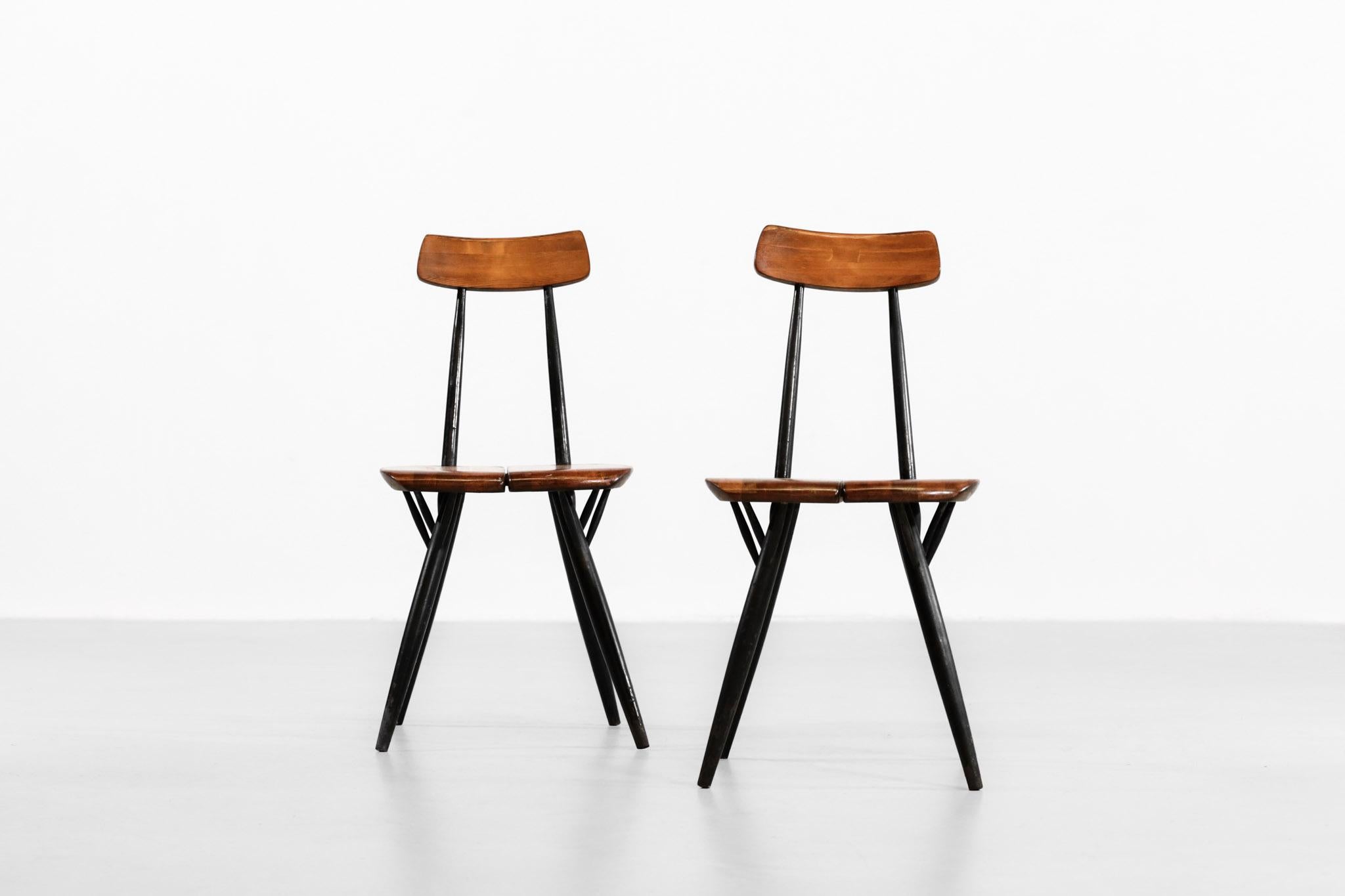 Scandinavian Modern Pair of Pirkka Chairs by Ilmari Tapiovaara for Laukaan Puu Swedish