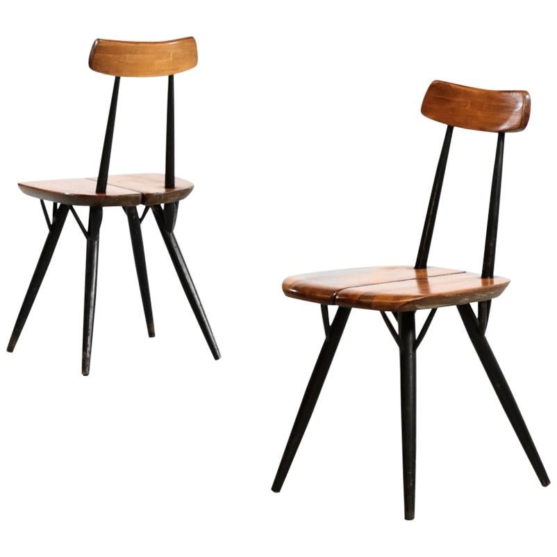 Pair of Pirkka Chairs by Ilmari Tapiovaara for Laukaan Puu Swedish