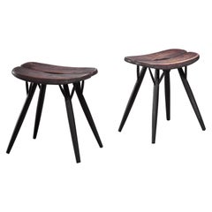 Pair of Pirkka Low Stools by Ilmari Tapiovaara for Laukaan Puu