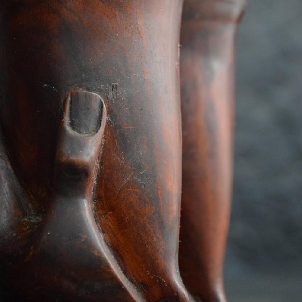 Pair of Pitcairn Island Carved Miro Wood Goblets, circa 1900 2