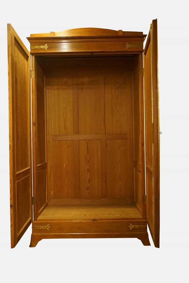 Pair of Pitch Pine Armoires For Sale at 1stDibs