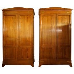 Antique Pair of Pitch Pine Armoires
