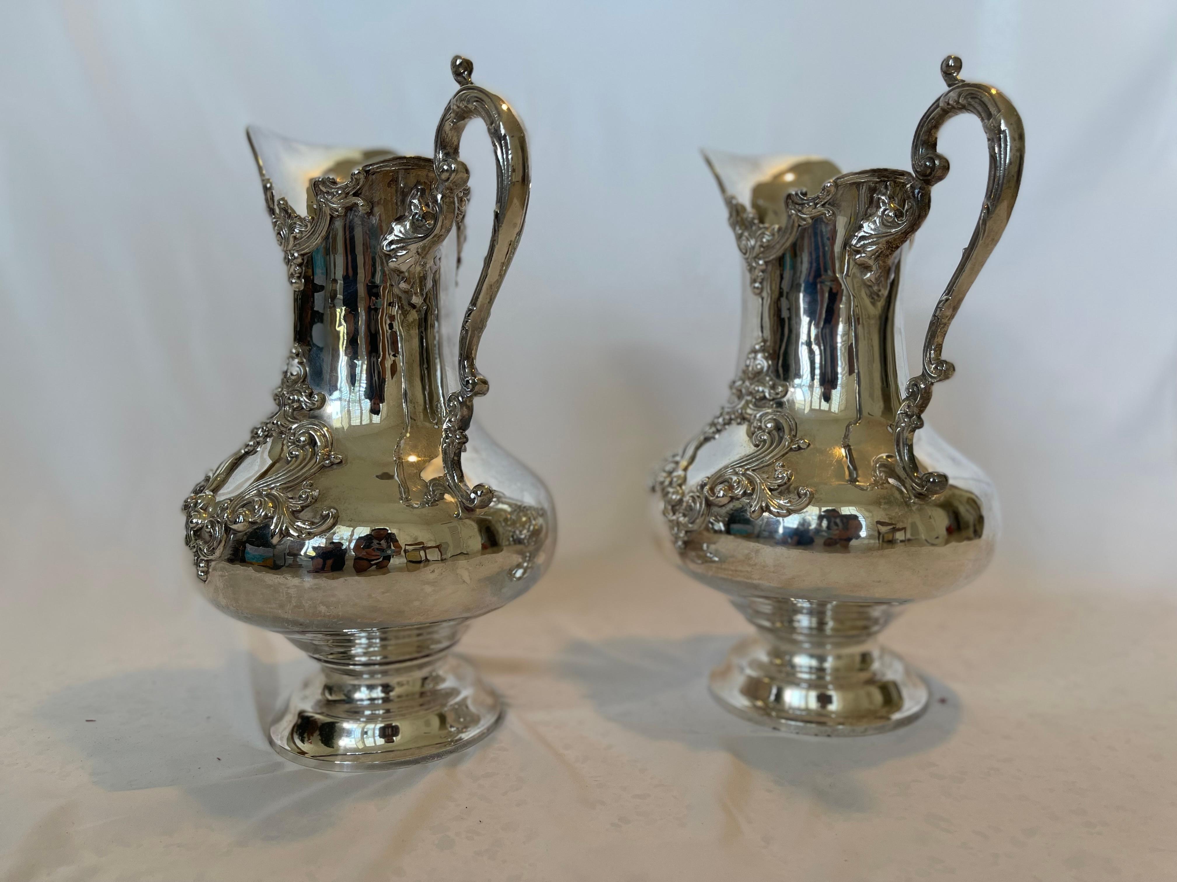 Mid-20th Century Pair of Pitchers Royal Castle Sheffield EP For Sale