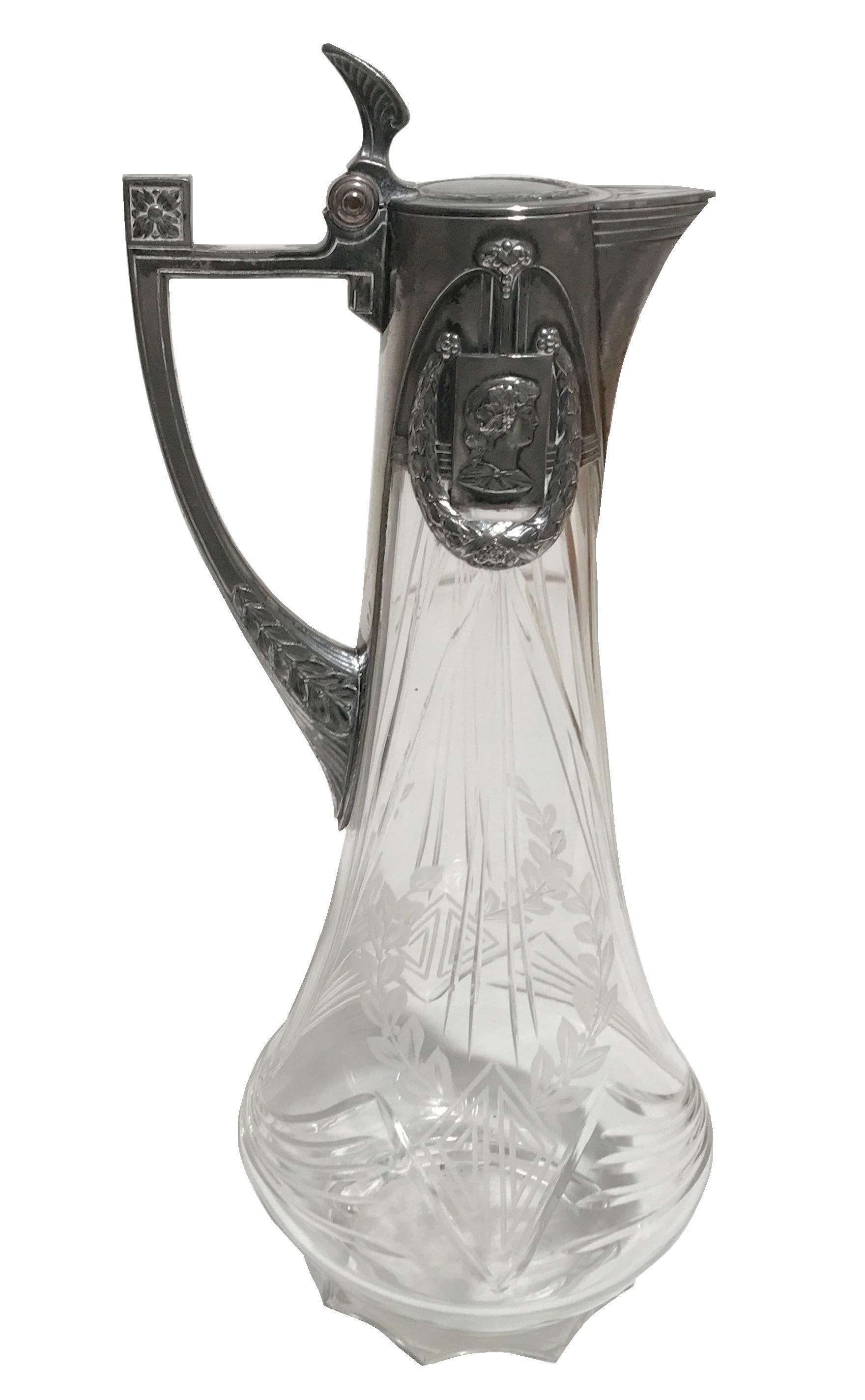 Pair of Pitchers Sign: WMF, German, 1909 in Silver Plated , Style: Jugendstil For Sale 8