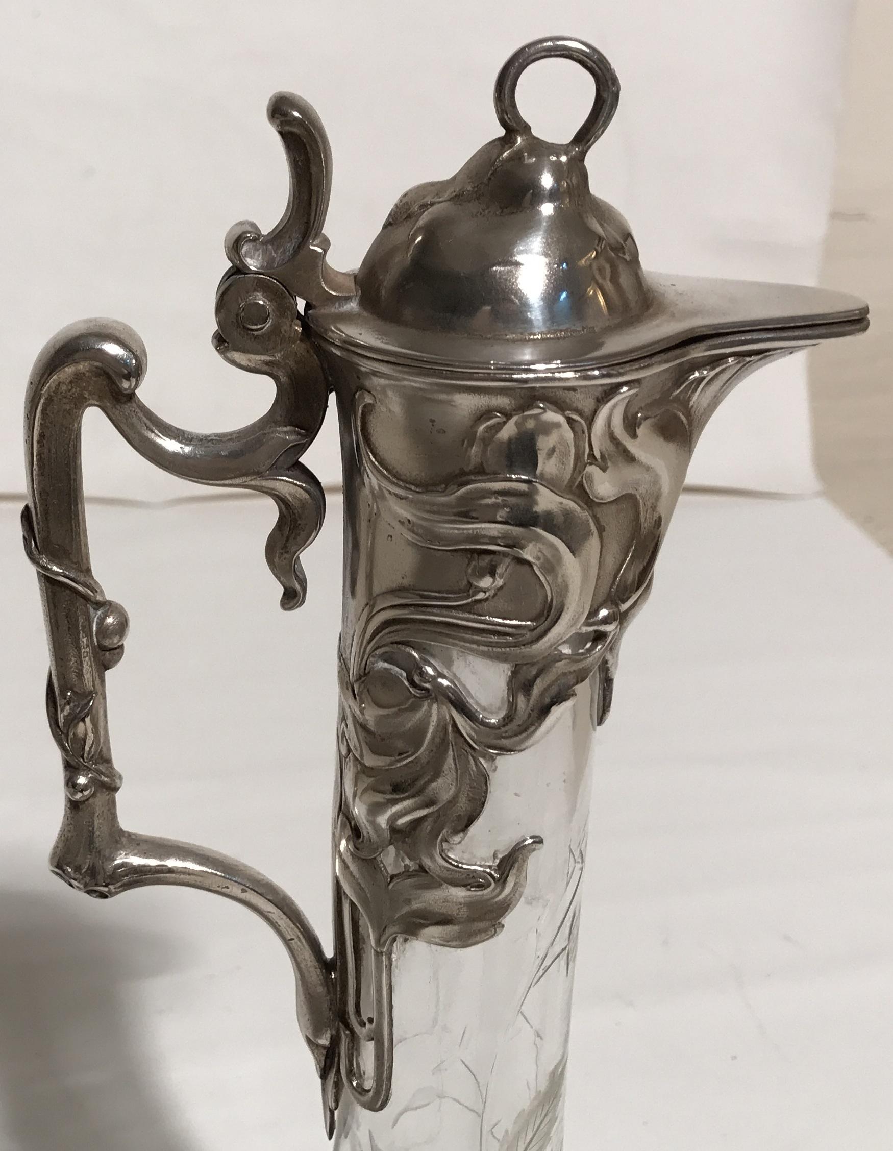 Pair of Pitchers WMF, German, 1909 in Silver Plated , Style: Jugendstil For Sale 6
