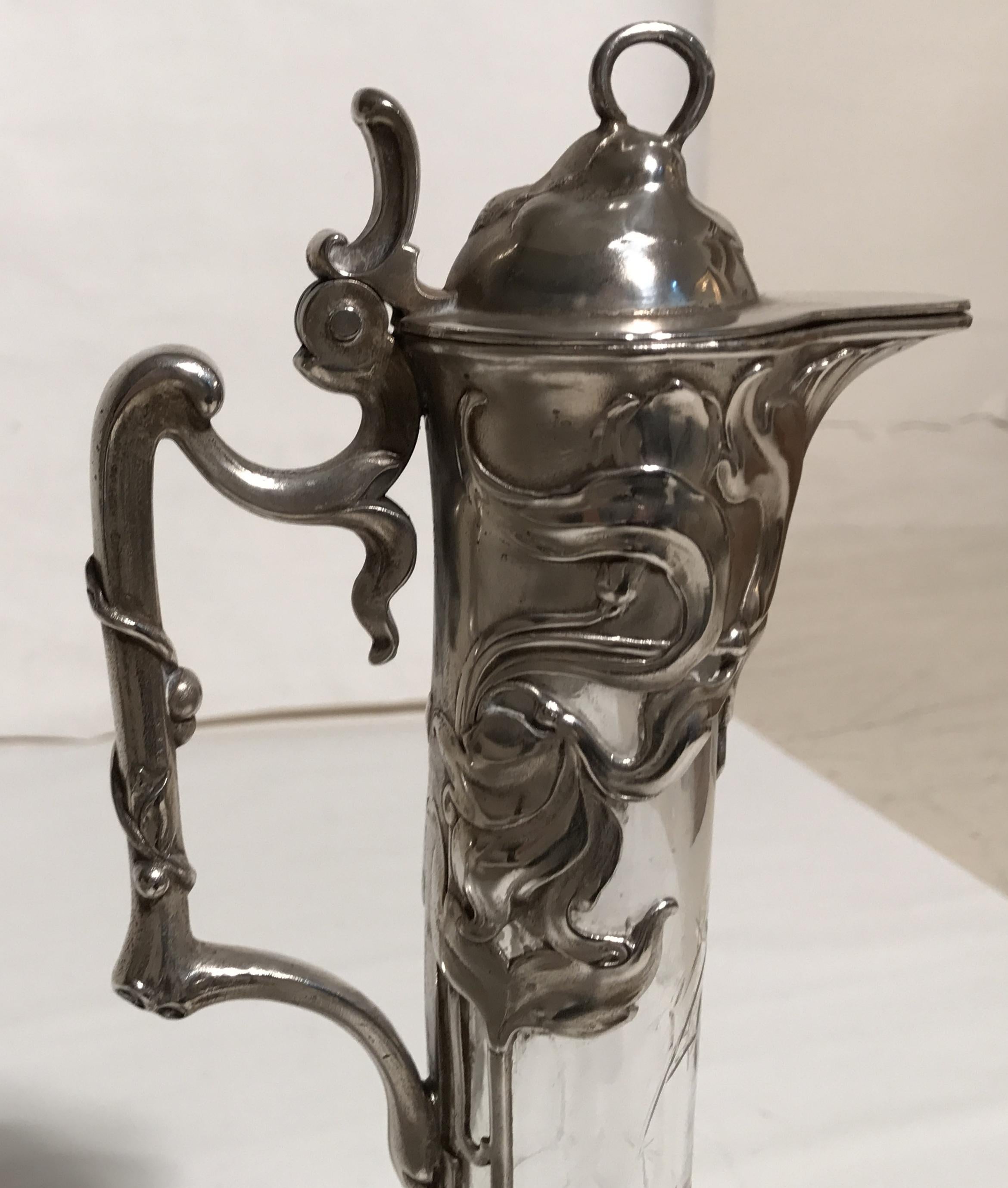 Pair of Pitchers WMF, German, 1909 in Silver Plated , Style: Jugendstil For Sale 9