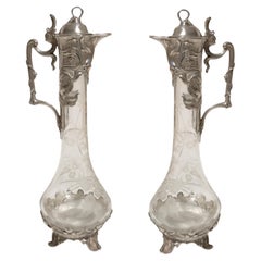 Pair of Pitchers WMF, German, 1909 in Silver Plated , Style: Jugendstil