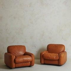 Pair of Piumetto Lounge Chairs by Arrigo Arrigoni for Busnelli, Italy, 1970s