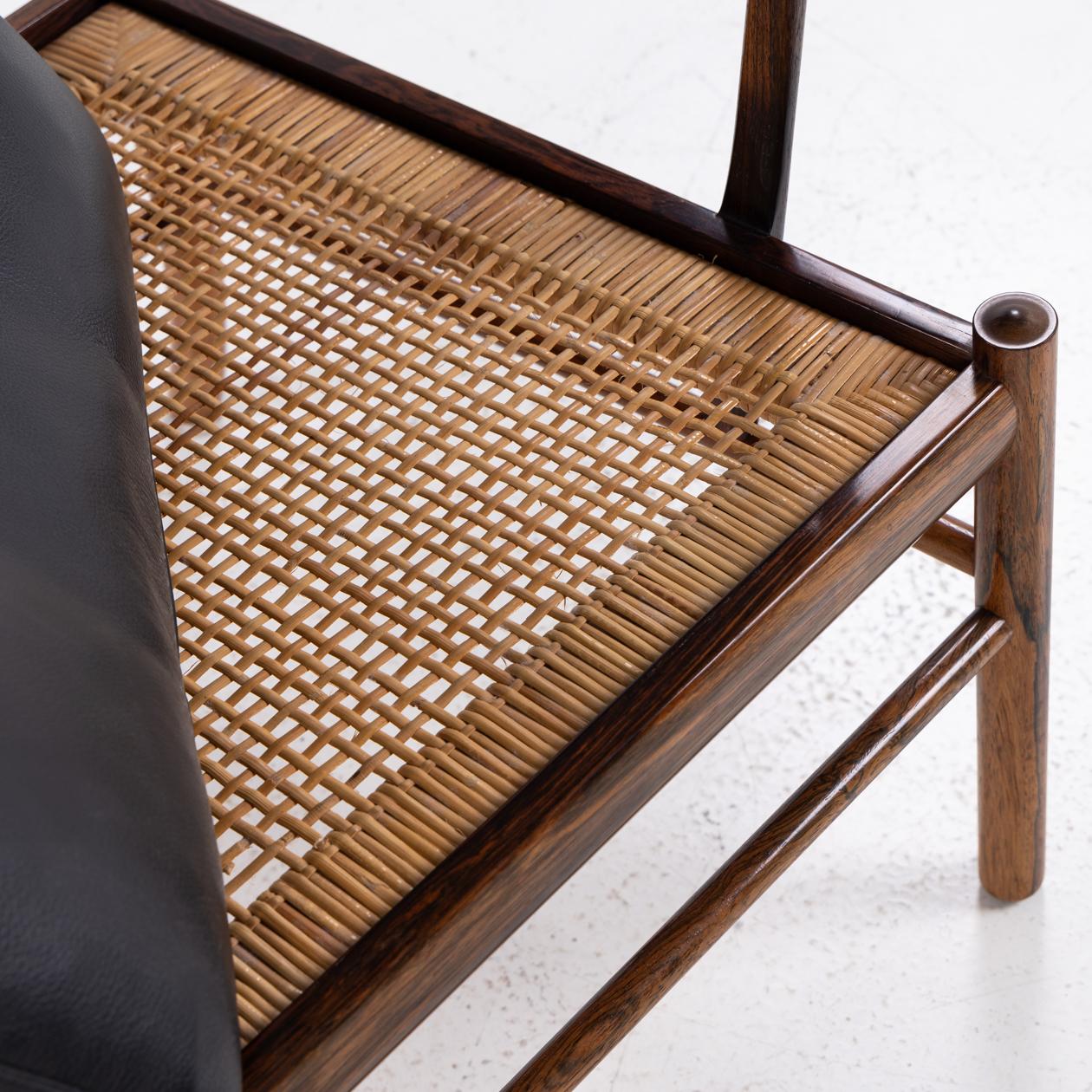 Leather Pair of PJ 149 - 'Colonial chair' in rosewood For Sale
