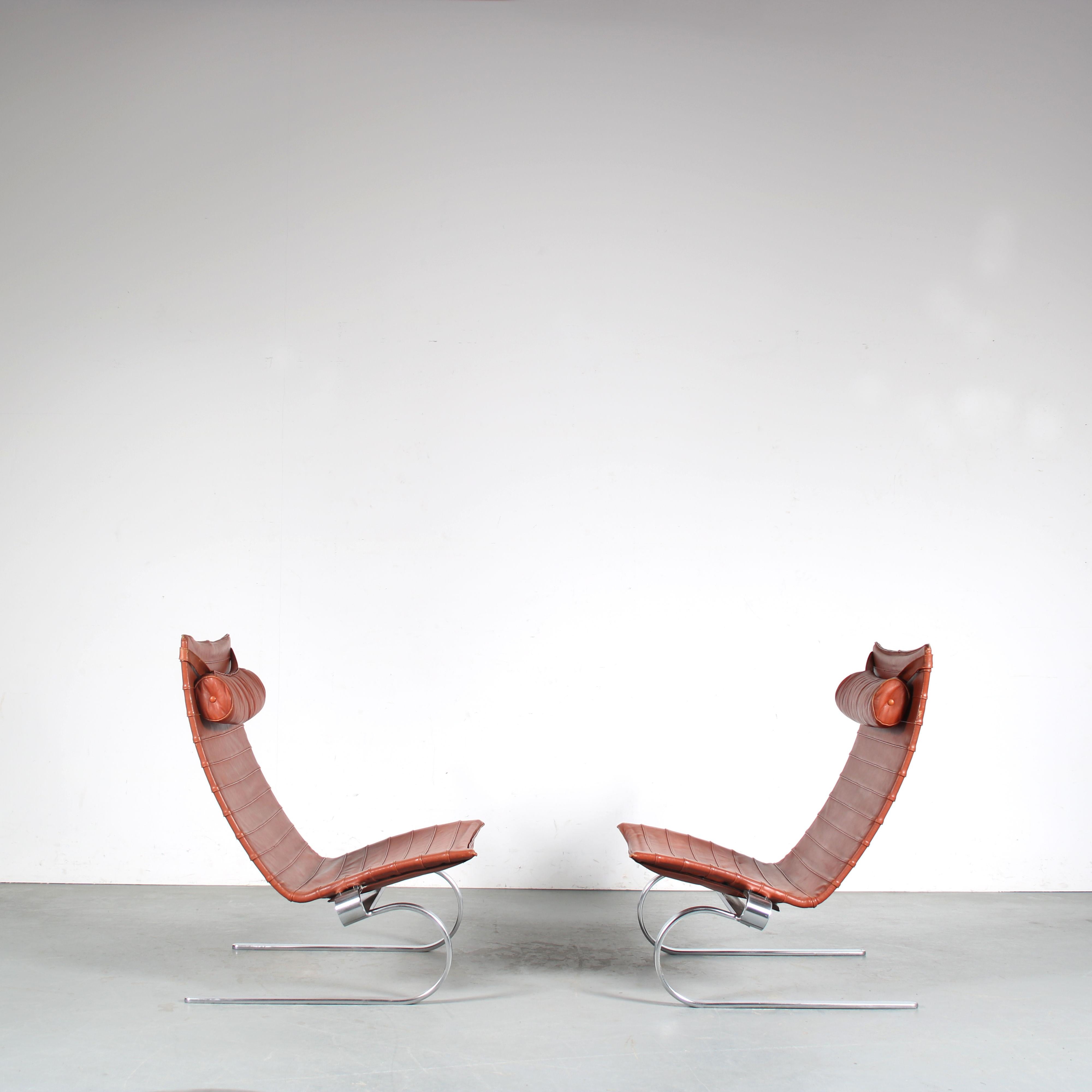 Metal Pair of PK20 Chairs by Poul Kjaerholm for E. Kold Christensen, Denmark, 1960
