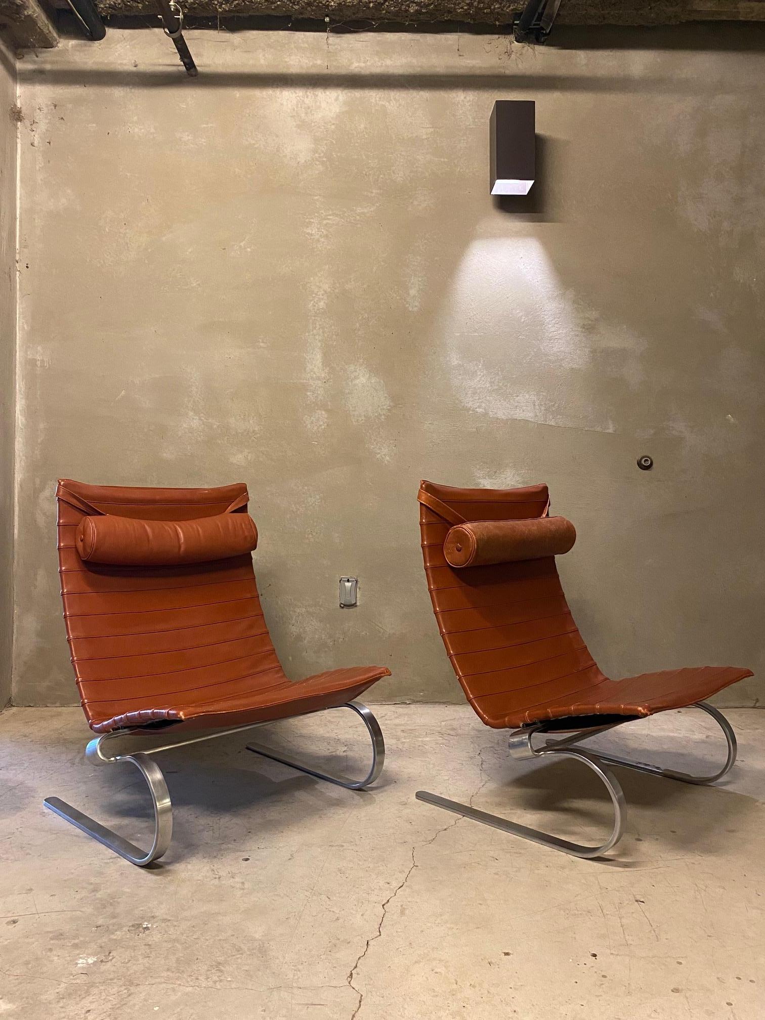 Pair of PK20 Lounge Chairs by Poul Kjærholm, Denmark, 1980's For Sale 6