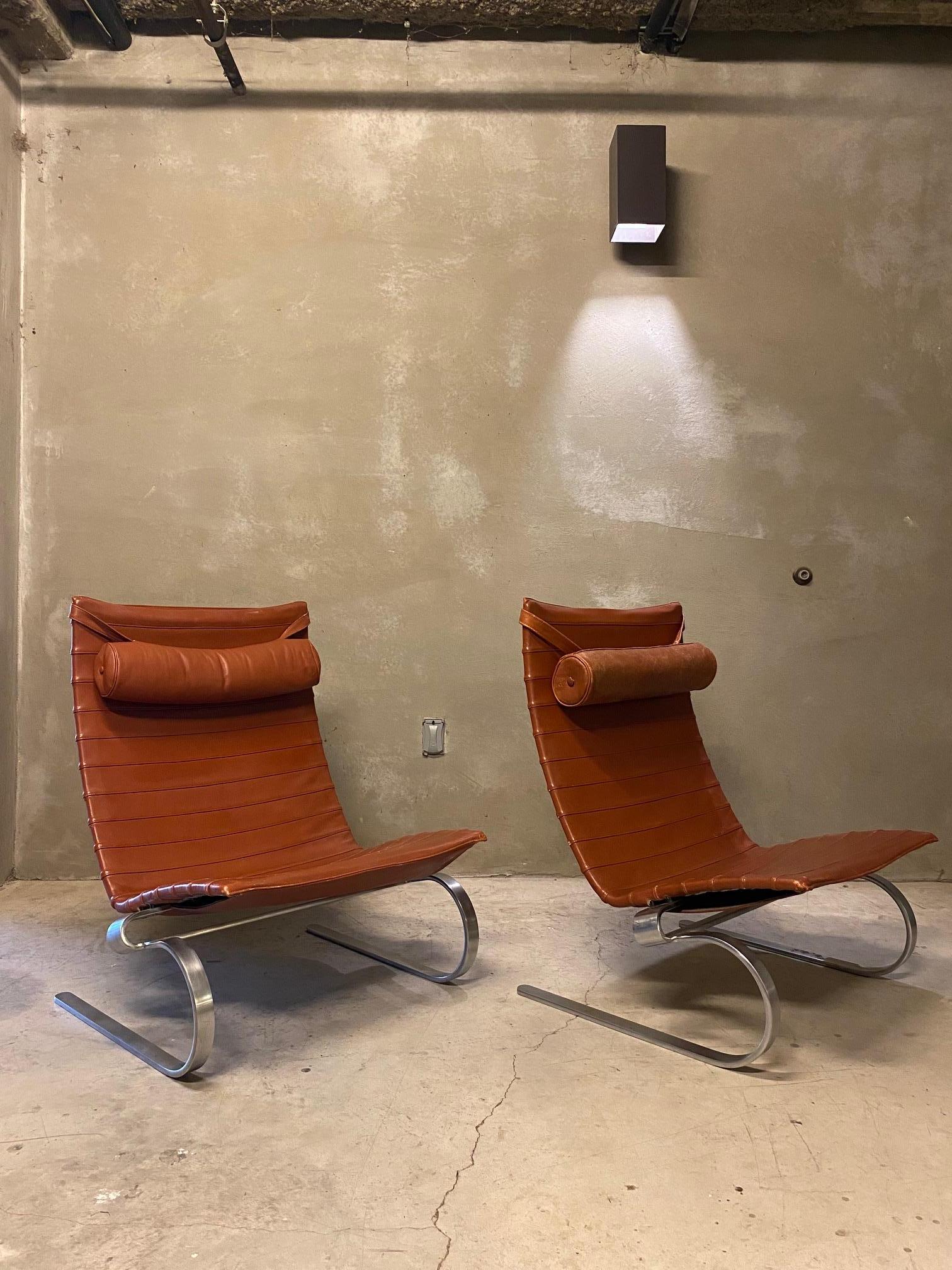 Pair of PK20 Lounge Chairs by Poul Kjærholm, Denmark, 1980's 6