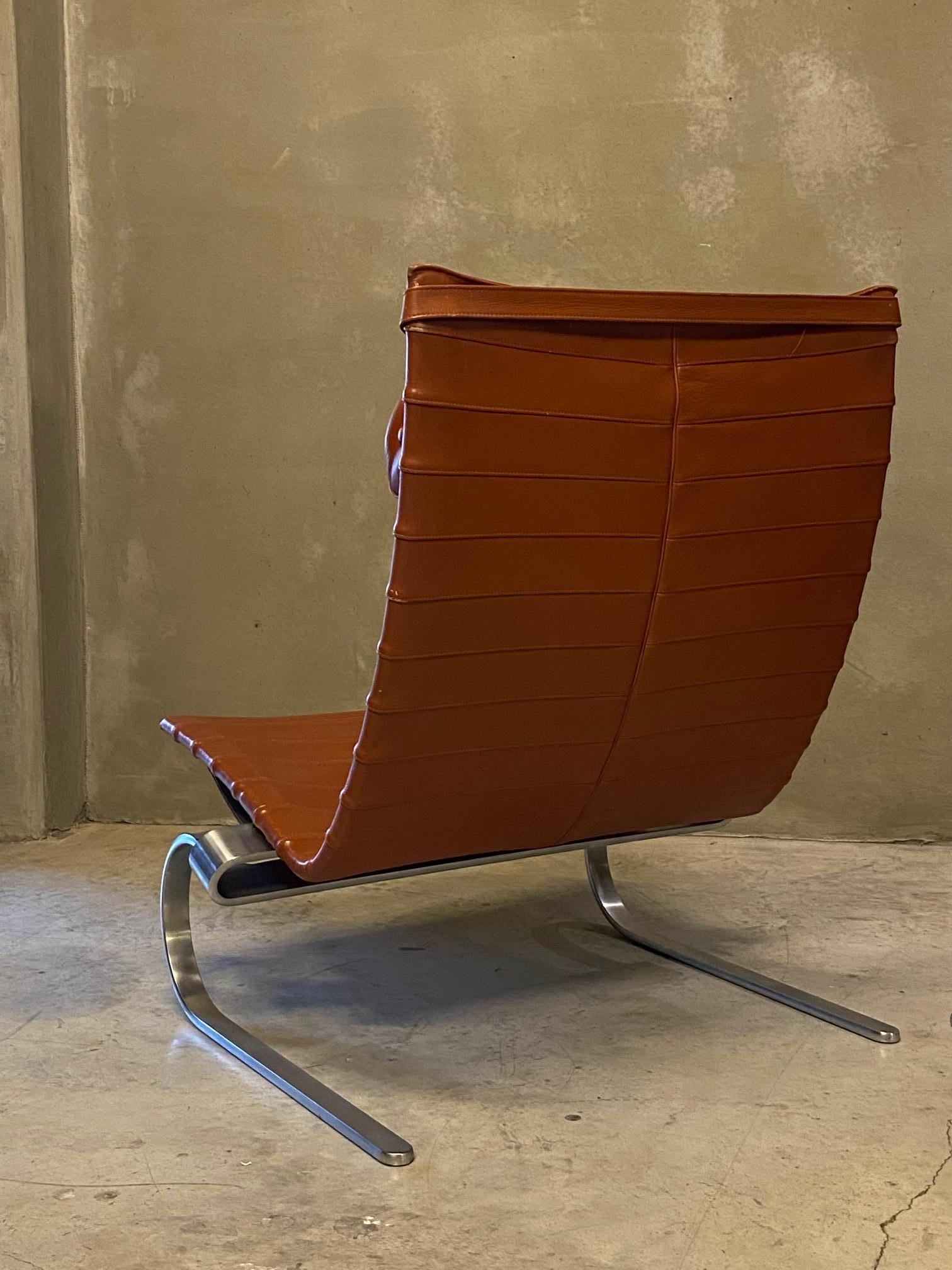 Leather Pair of PK20 Lounge Chairs by Poul Kjærholm, Denmark, 1980's For Sale